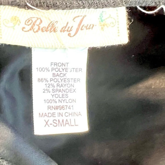 Bell du Jour Black Sequin Mesh Illusion Cocktail Mini Dress Party  Size XS - Picture 4 of 7